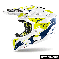 Casque Airoh aviator 3 spin jaune/bleu 2024 | Oxmoto