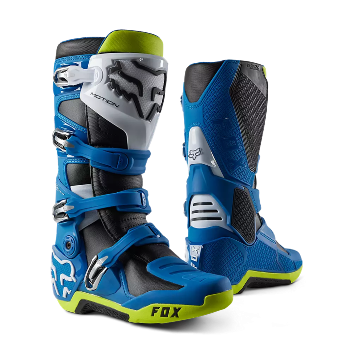 Bottes FOX motion bleu/jaune 2023 | Oxmoto