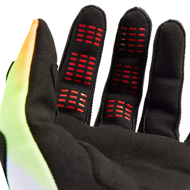 Gants FOX 180 statk rouge/jaune 2023 | Oxmoto