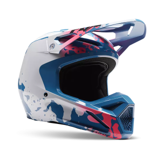 Casque FOX morphic v1 bleu/blanc/rose 2023 | Oxmoto