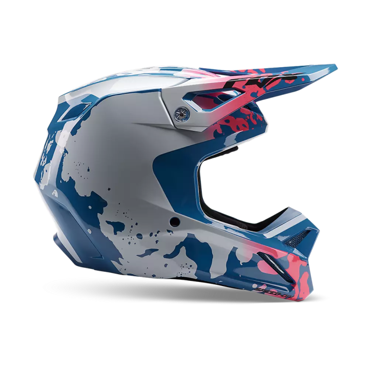 Casque FOX morphic v1 bleu/blanc/rose 2023 | Oxmoto