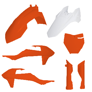 Kit plastiques 50 mc/sx 2016/2024 orange/blanc | Oxmoto