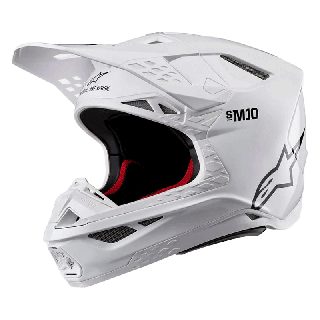 Casque Alpinestars supertech m10 solid blanc | Oxmoto