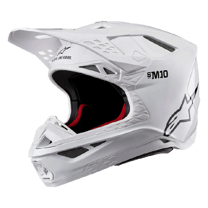 Casque Alpinestars supertech m10 solid blanc | Oxmoto