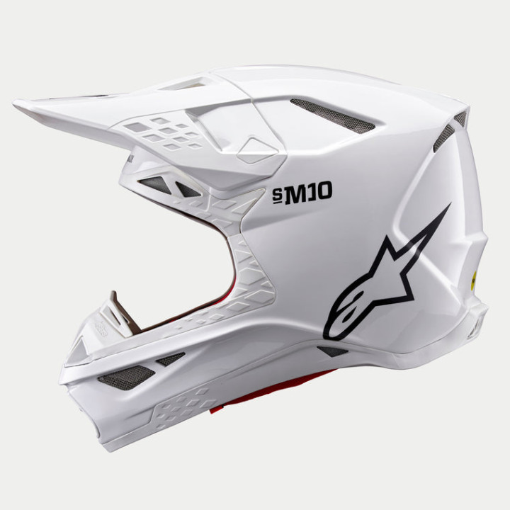 Casque Alpinestars supertech m10 solid blanc | Oxmoto