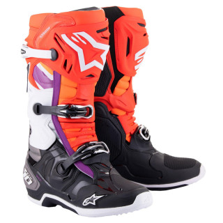 Bottes Alpinestars tech 10 orange/rouge/noir/blanc 2025