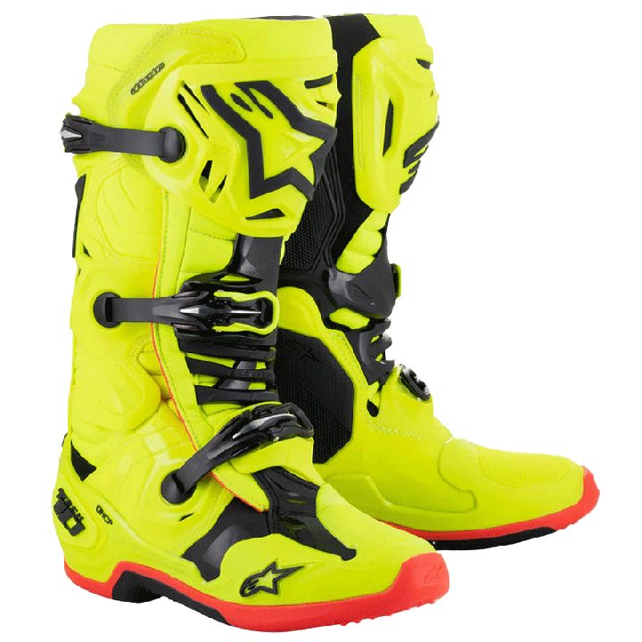 Bottes Alpinestars tech 10 jaune fluo | Oxmoto