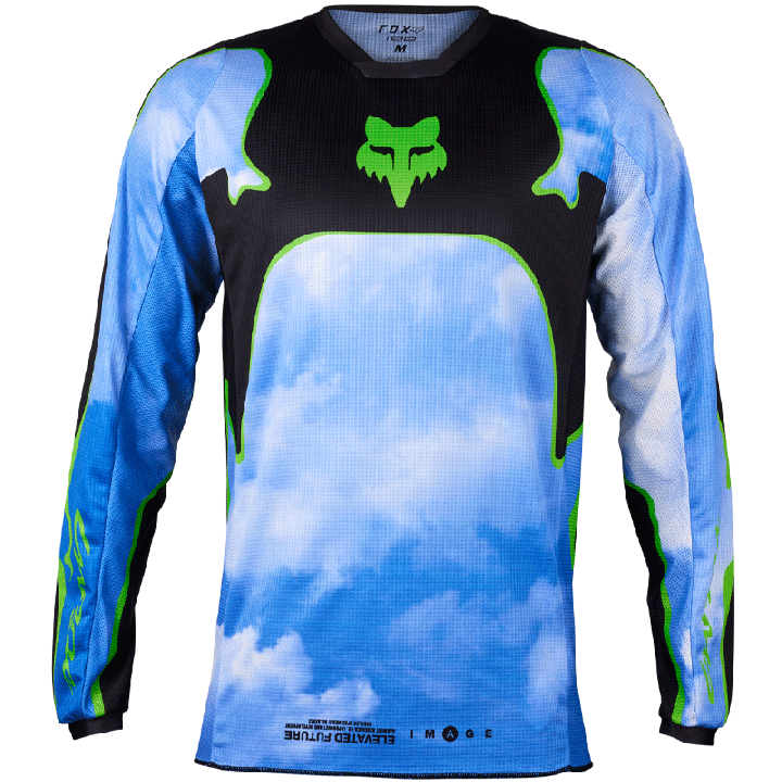 Maillot FOX 180 atlas noir/bleu/vert 2024 | Oxmoto