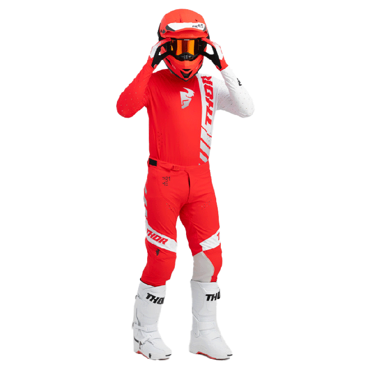 Pantalon Thor prime analog rouge/blanc 2024 | Oxmoto