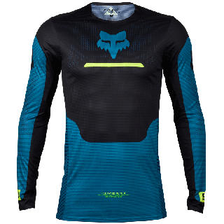 Maillot FOX flexair optical noir/bleu maui 2024 | Oxmoto