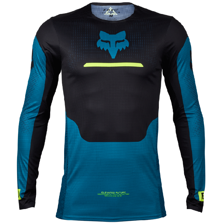 Maillot FOX flexair optical noir/bleu maui 2024 | Oxmoto