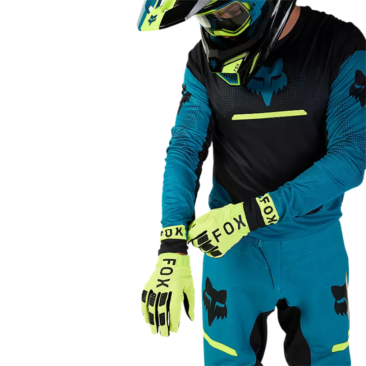 Maillot FOX flexair optical noir/bleu maui 2024 | Oxmoto