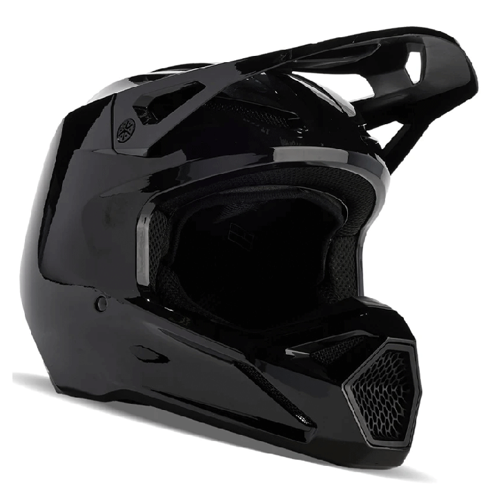 Casque FOX solid v1 noir 2024 | Oxmoto