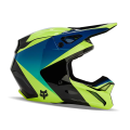 Casque FOX v1 streak noir/jaune/bleu 2024 | Oxmoto