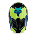 Casque FOX v1 streak noir/jaune/bleu 2024 | Oxmoto