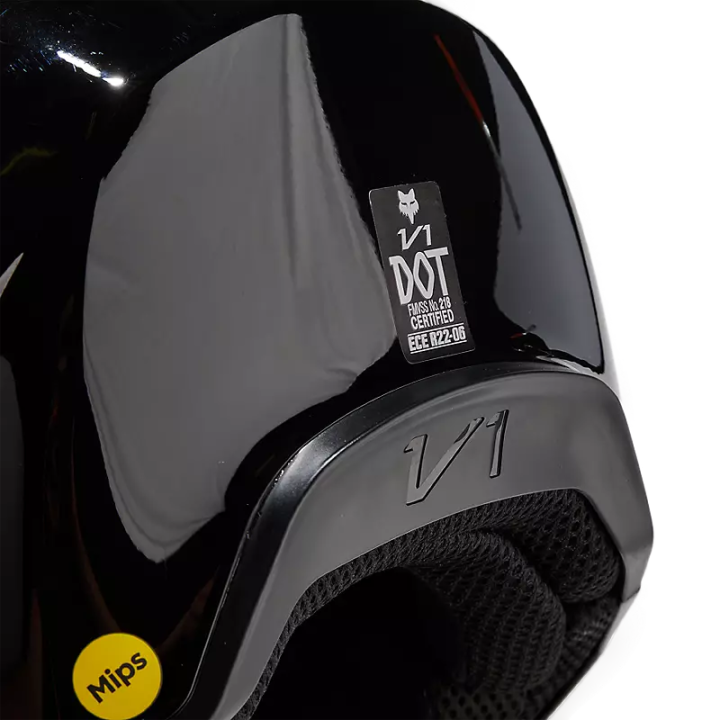 Casque FOX solid v1 noir 2024 | Oxmoto