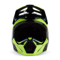Casque FOX v1 streak noir/jaune/bleu 2024 | Oxmoto