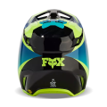 Casque FOX v1 streak noir/jaune/bleu 2024 | Oxmoto