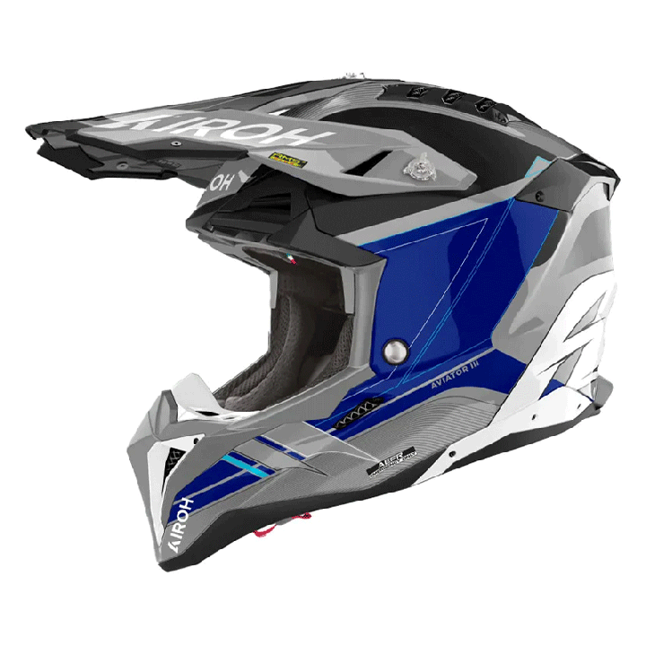 Casque Airoh aviator 3 saber bleu 2024 | Oxmoto