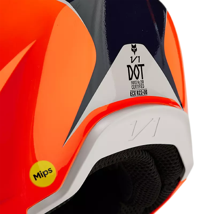 Casque FOX v1 nitro noir/orange 2024 | Oxmoto