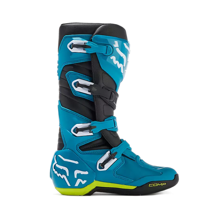 Bottes FOX comp bleu/jaune 2024 | Oxmoto