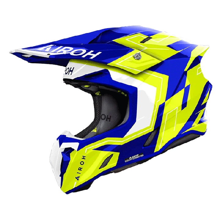 Casque Airoh twist 3 dizzy bleu/jaune 2024 | Oxmoto