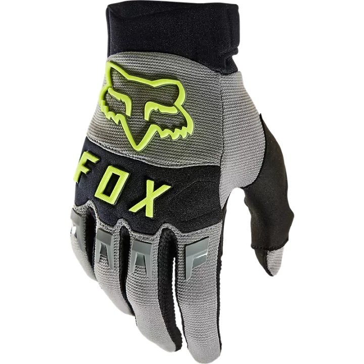 Gants FOX dirtpaw gris/jaune 2024 - homologué ce | Oxmoto