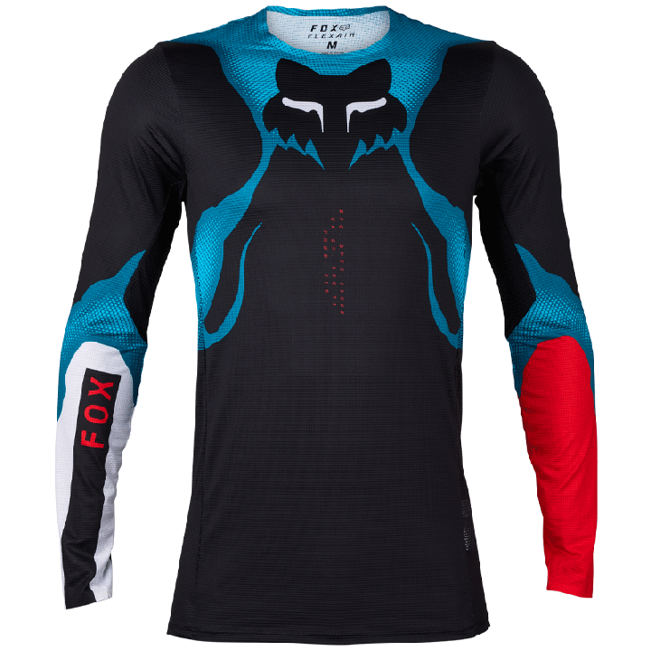 Maillot FOX flexair withered noir/bleu 2024 | Oxmoto