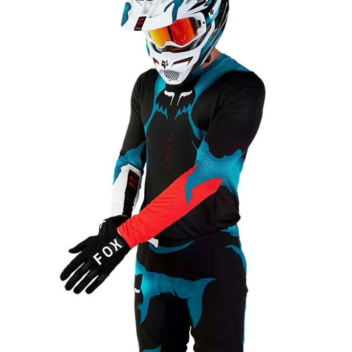 Maillot FOX flexair withered noir/bleu 2024 | Oxmoto