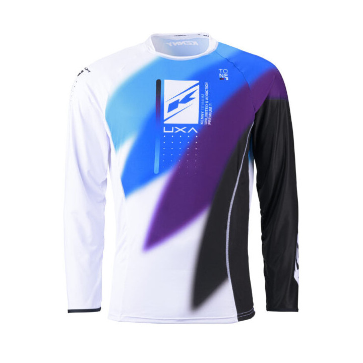 Maillot KENNY titanium tones noir/blanc/bleu 2024 | Oxmoto