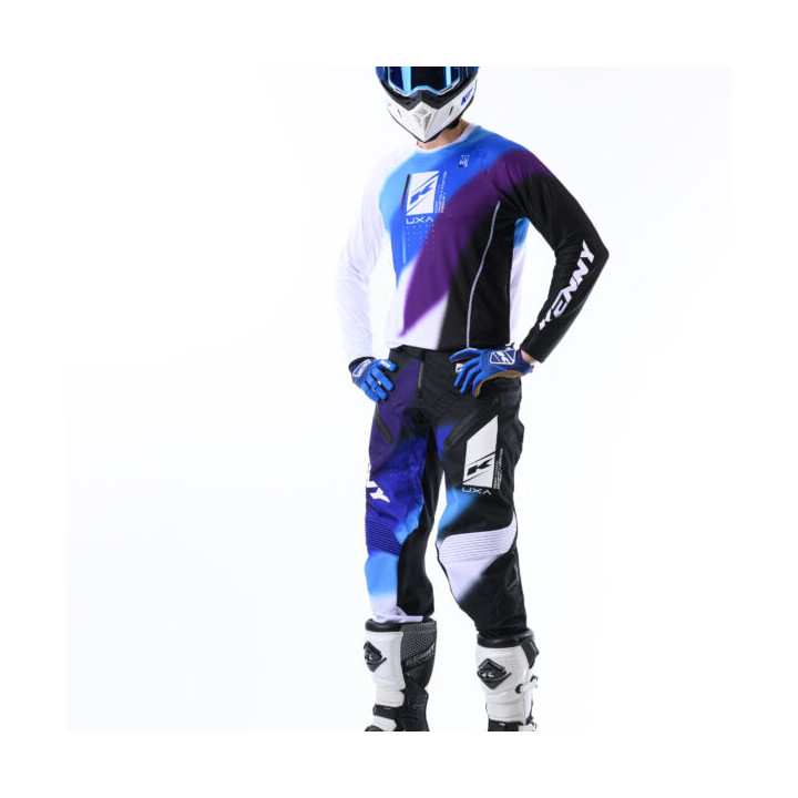 Maillot KENNY titanium tones noir/blanc/bleu 2024 | Oxmoto