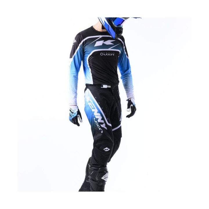 Maillot KENNY track focus noir/blanc 2024 | Oxmoto