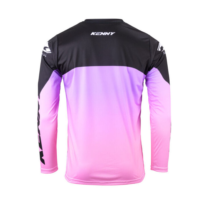 Maillot KENNY track focus blanc/rose 2024 | Oxmoto