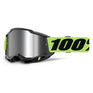 Lunettes 100% accuri 2 jaune fluo iridium argent | Oxmoto