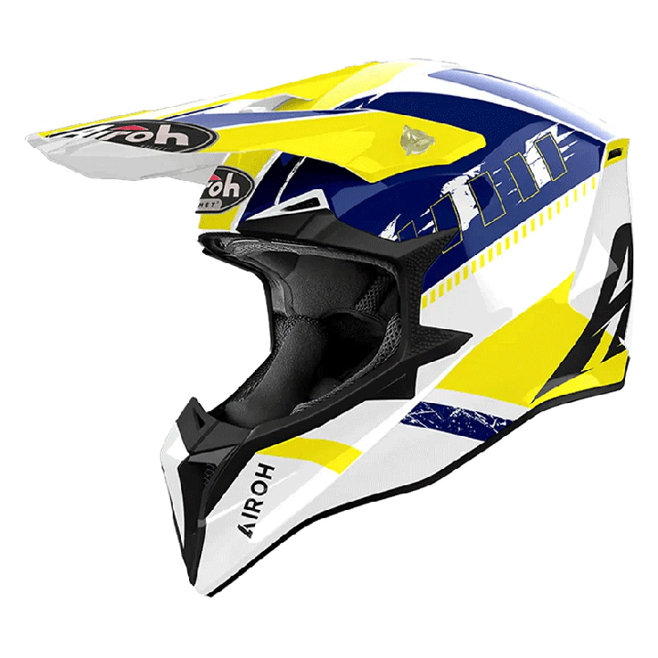 Casque Airoh wraaap feel jaune/bleu 2024 | Oxmoto