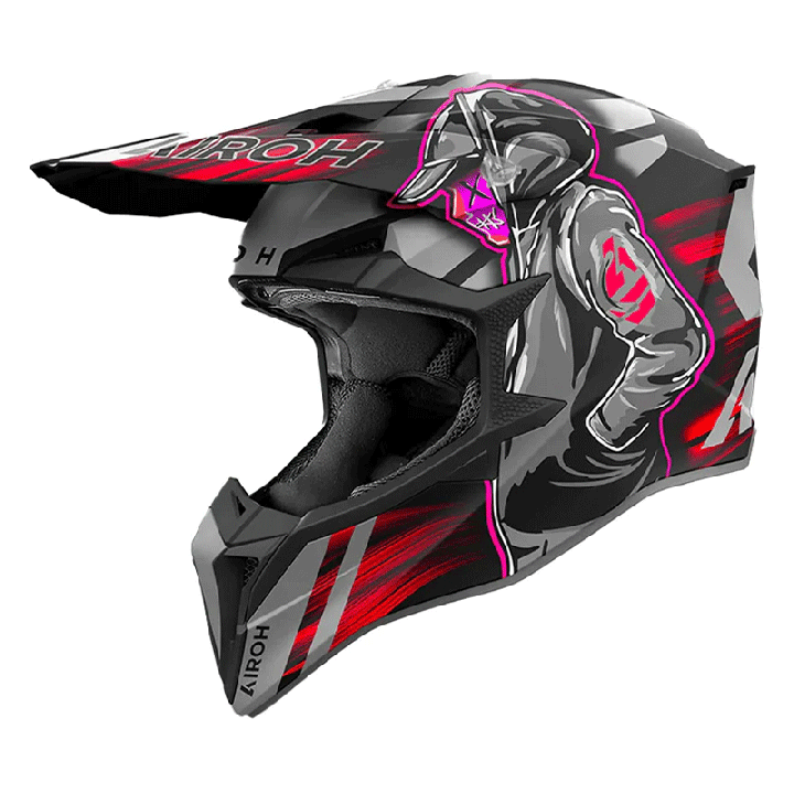 Casque Airoh wraaap cyber rouge mat 2024 | Oxmoto