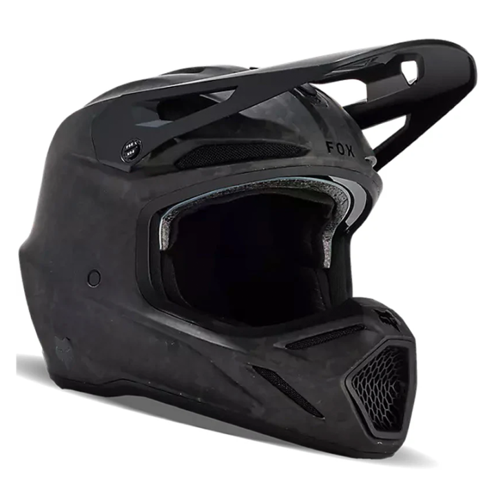 Casque FOX v3 rs carbon solid noir mat | Oxmoto