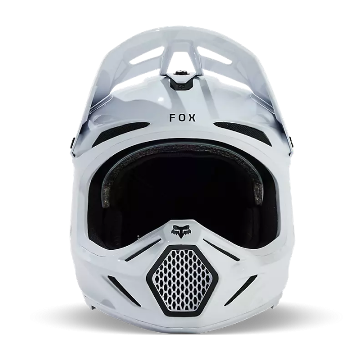 Casque FOX v3 rs carbon solid blanc 2025 | Oxmoto