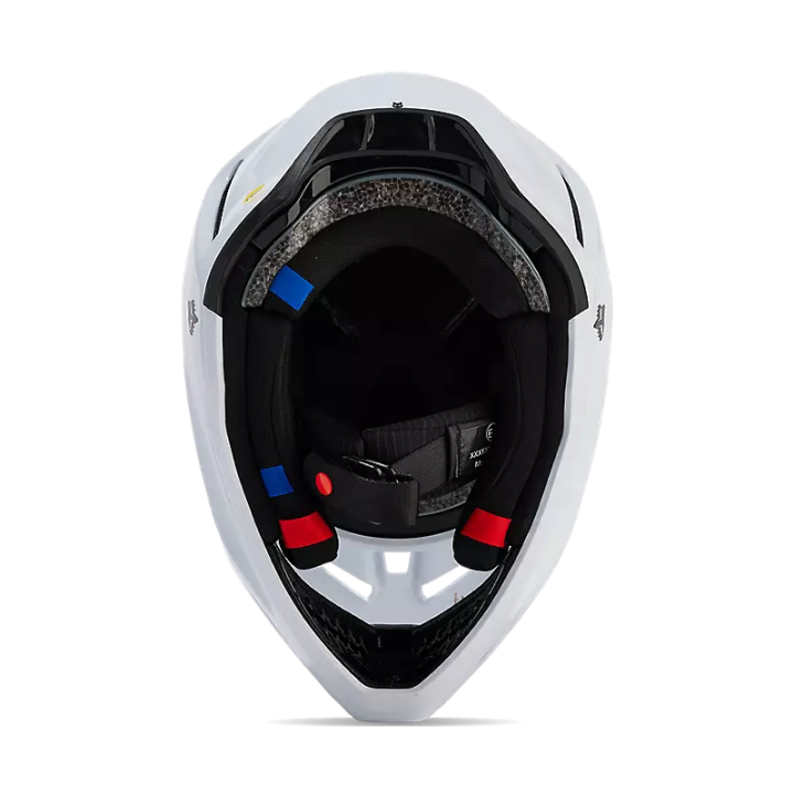 Casque FOX v3 rs carbon solid blanc 2025 | Oxmoto