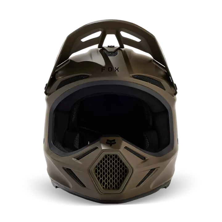 Casque FOX v3 solid marron 2024 | Oxmoto