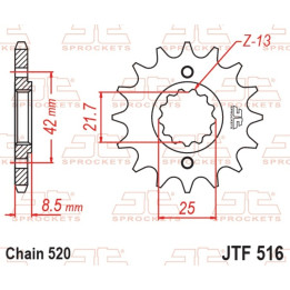 Pignon JT SPROCKETS acier anti-bruit 516 - 520 | Oxmoto