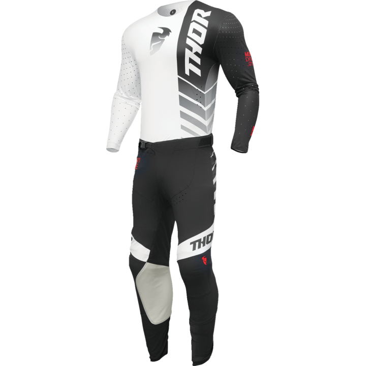 Maillot Thor prime analog noir/blanc 2024 | Oxmoto