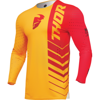 Maillot Thor prime analog lemon/rouge 2024 | Oxmoto