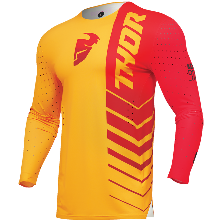 Maillot Thor prime analog lemon/rouge 2024 | Oxmoto
