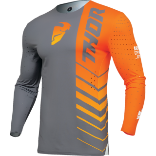 Maillot Thor prime analog gris/orange 2024 | Oxmoto