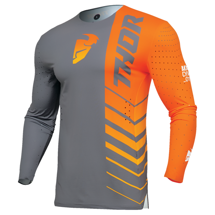 Maillot Thor prime analog gris/orange 2024 | Oxmoto