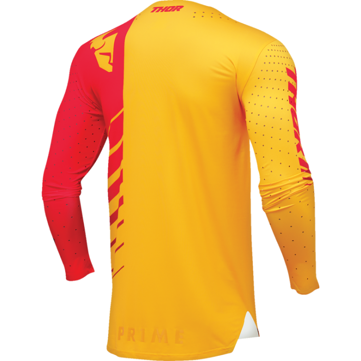 Maillot Thor prime analog lemon/rouge 2024 | Oxmoto