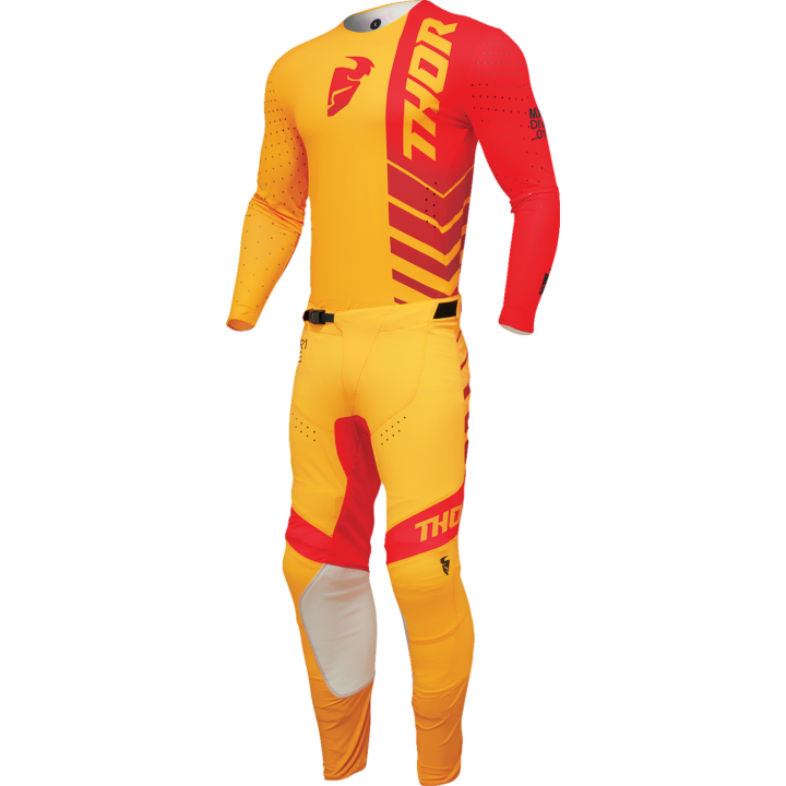 Maillot Thor prime analog lemon/rouge 2024 | Oxmoto