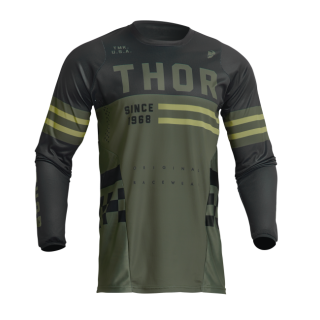 Maillot enfant Thor pulse combat army/noir 2024 | Oxmoto