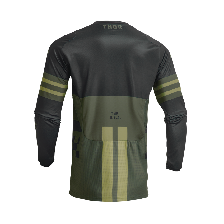 Maillot enfant Thor pulse combat army/noir 2024 | Oxmoto